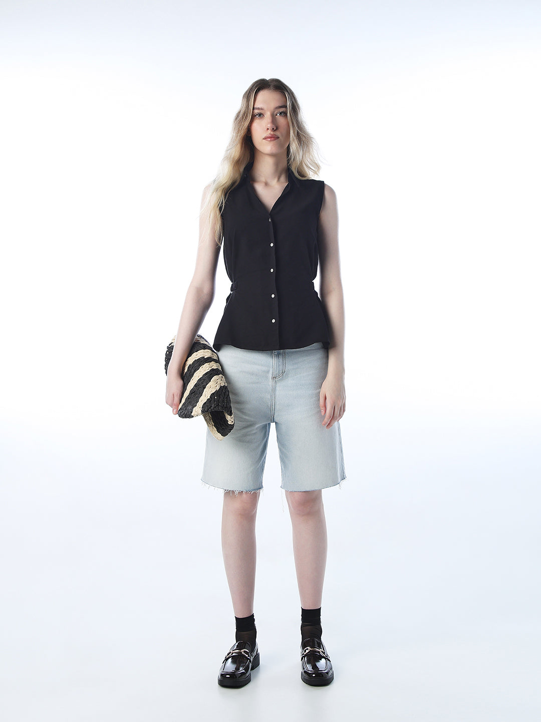 Buckle Detail Sleeveless Shirt