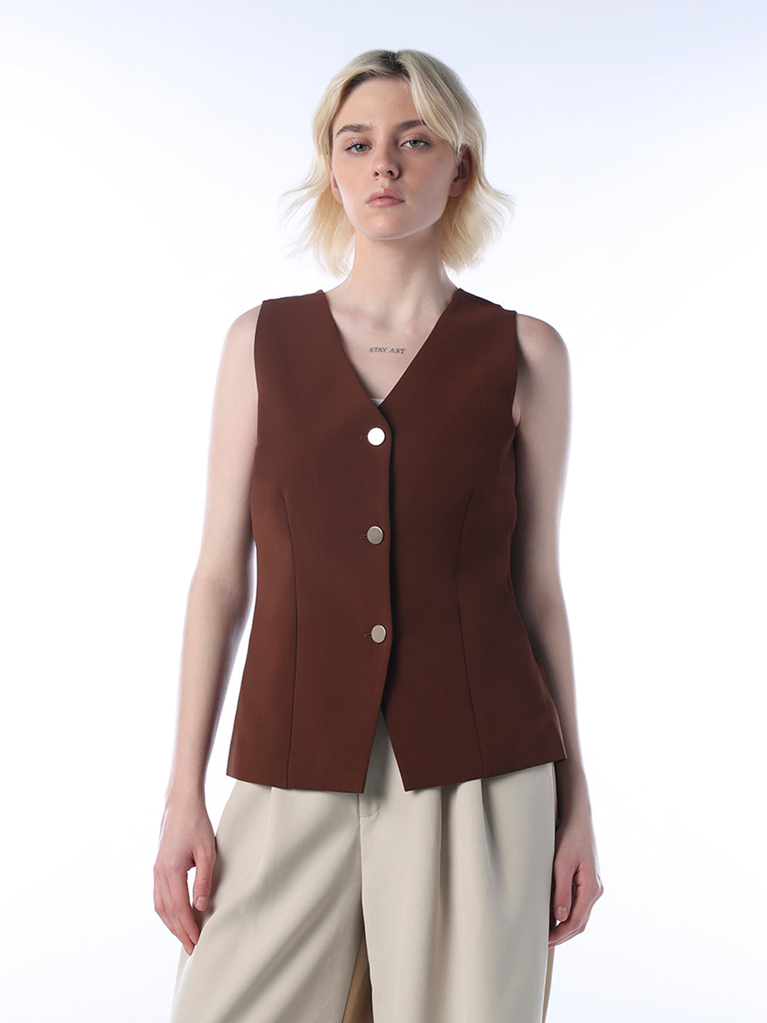 Deep V-Neck Waistcoat