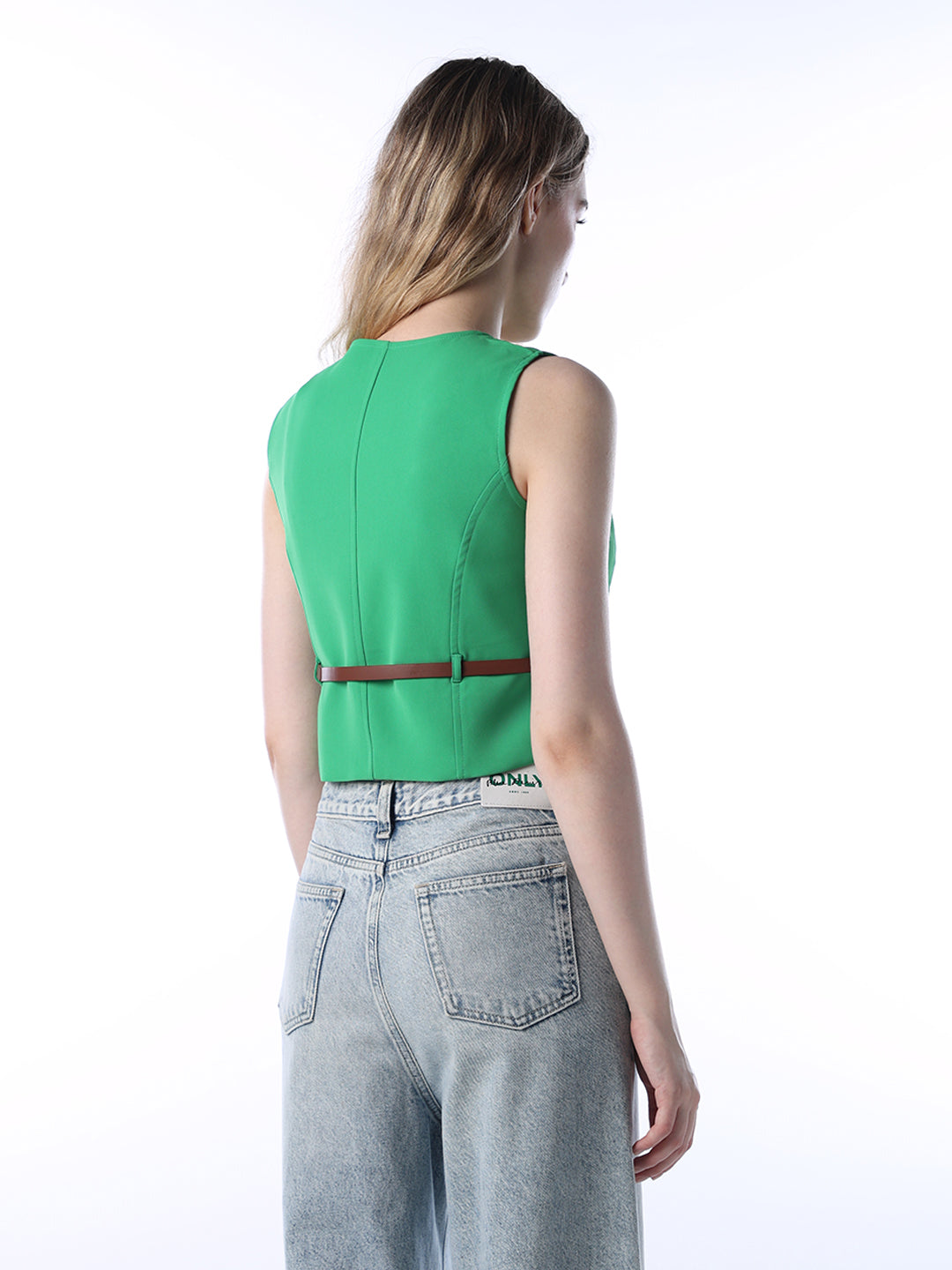 Belted Sleeveless Vest