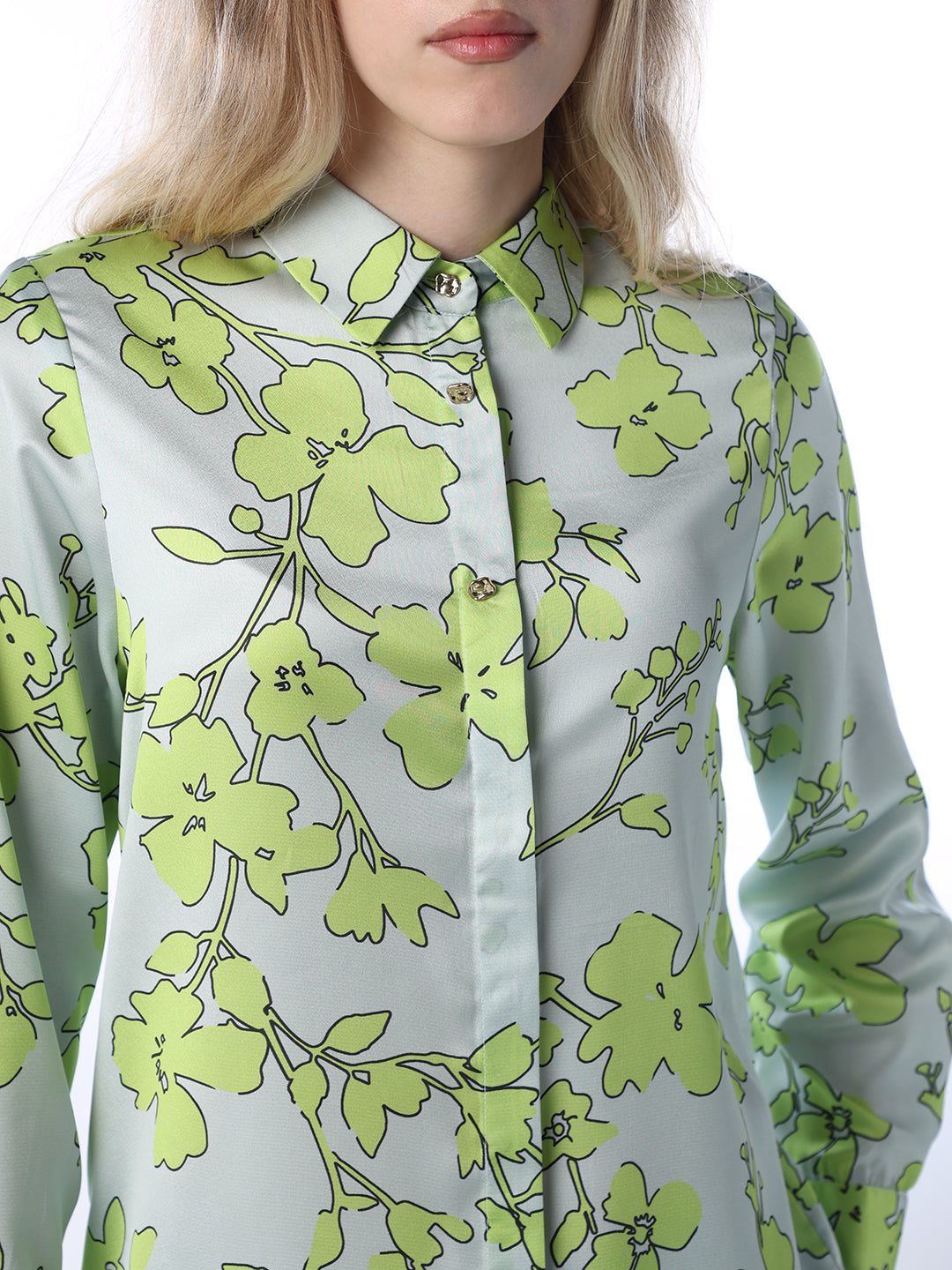 Floral Print Satin Shirt