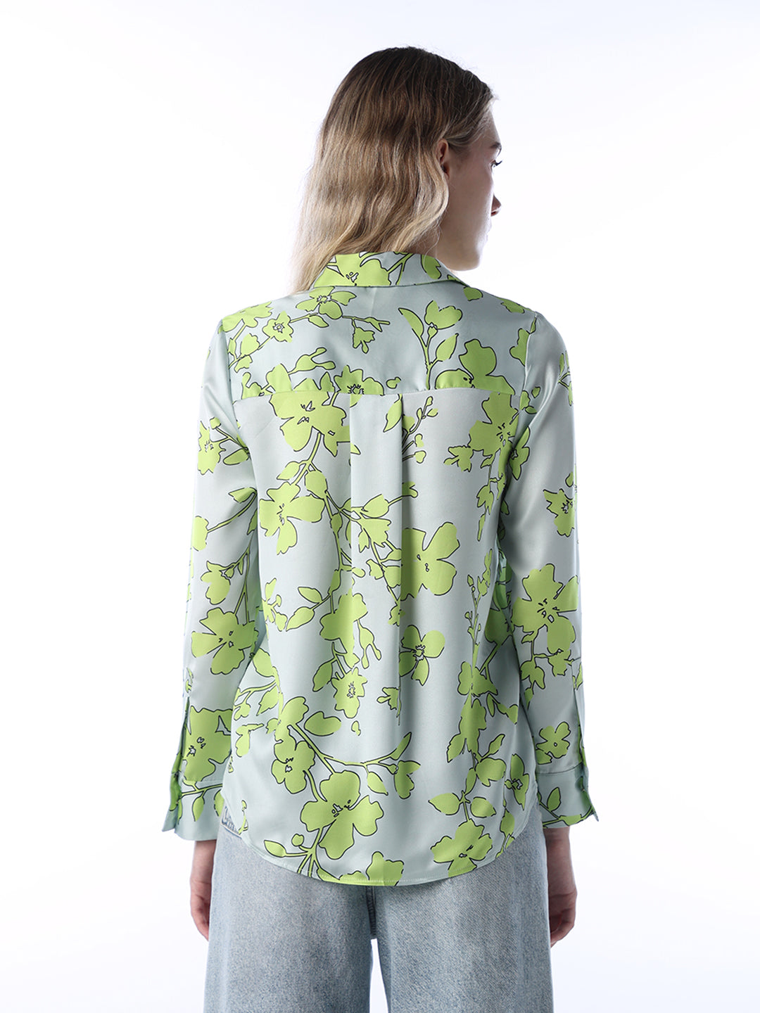 Floral Print Satin Shirt