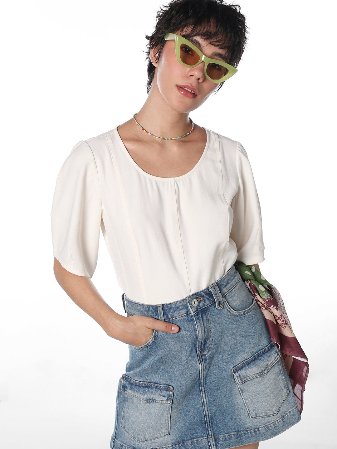 White Structured Top