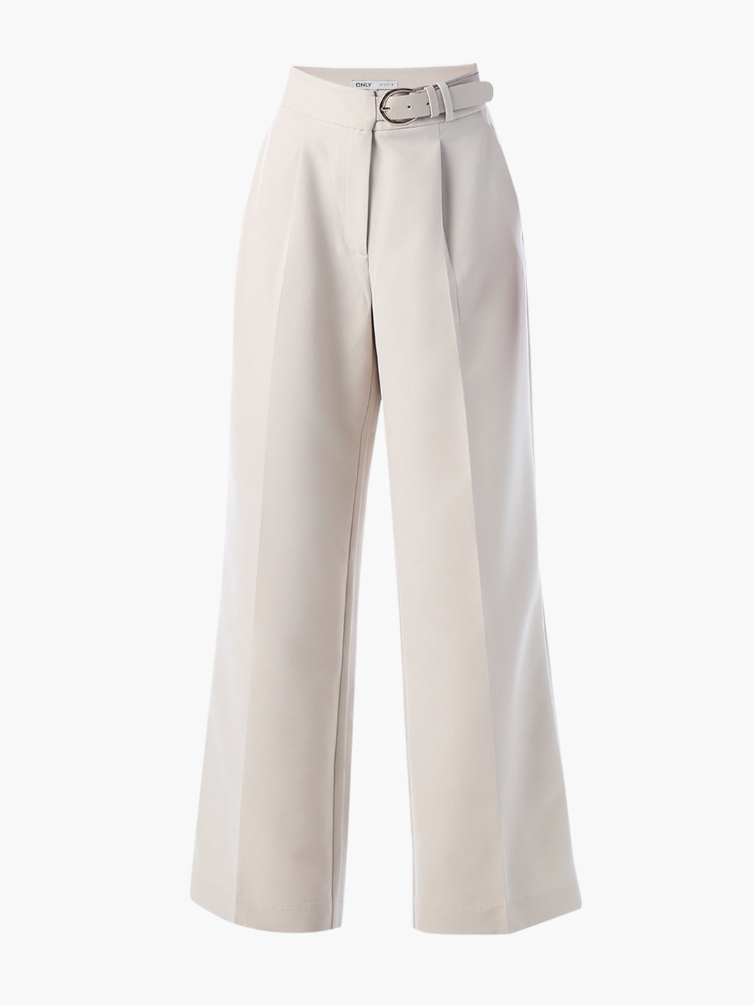 Beige Belt Detail Flared Pants