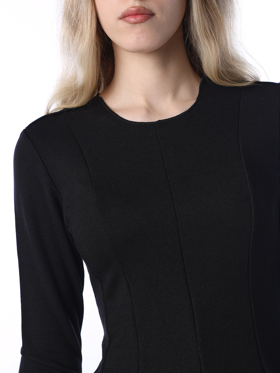 Heavy Jersey Peplum Top - Black