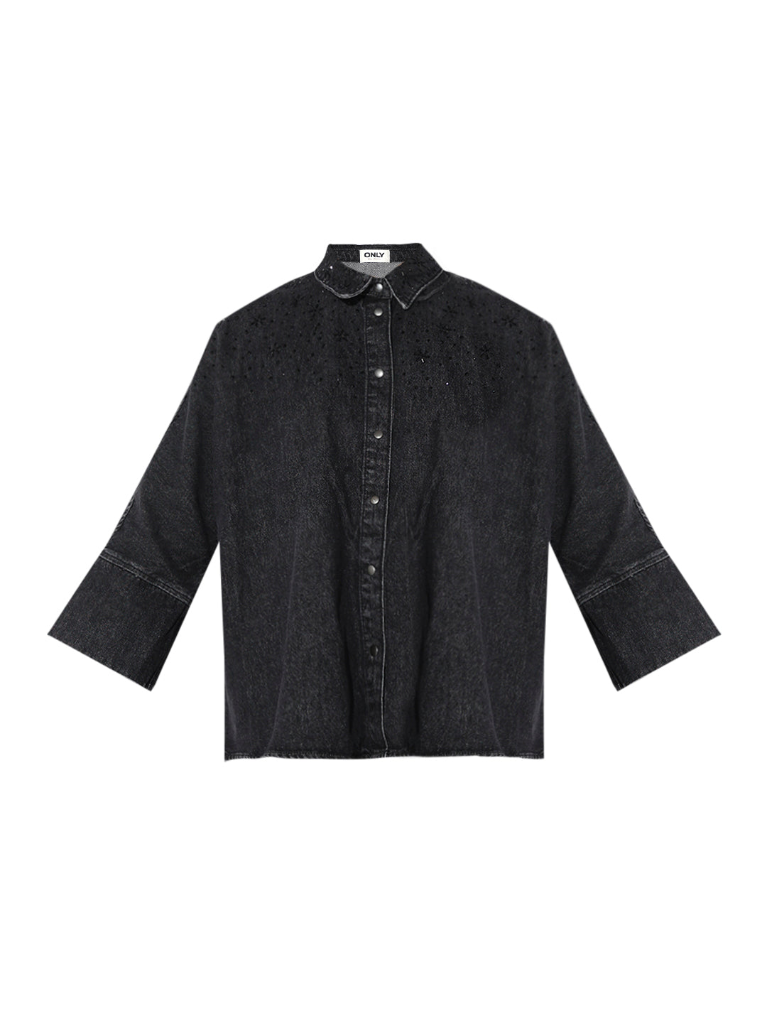 Black Embellished Loose Fit Shirt