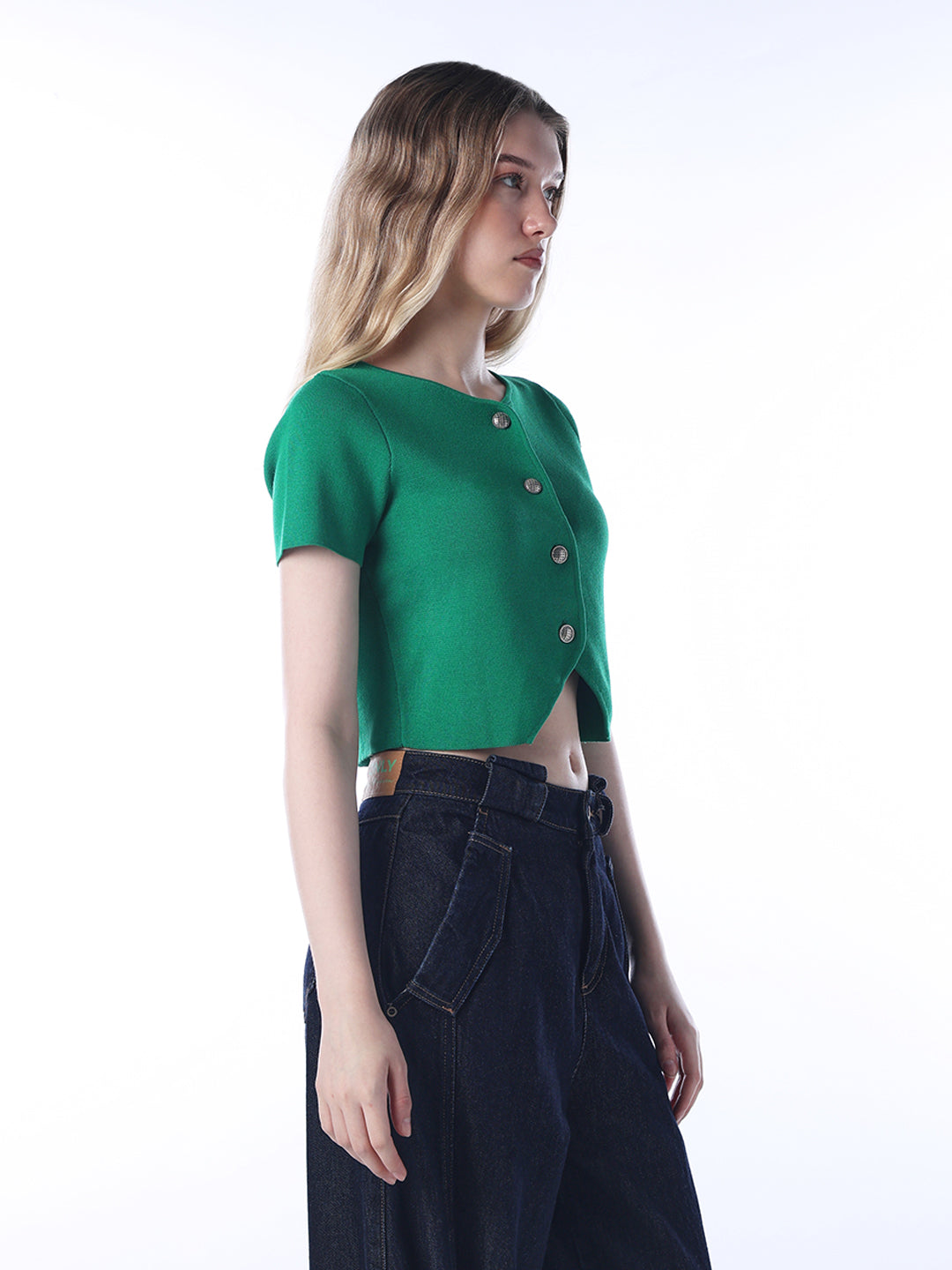 Cropped Fitted Knit Top