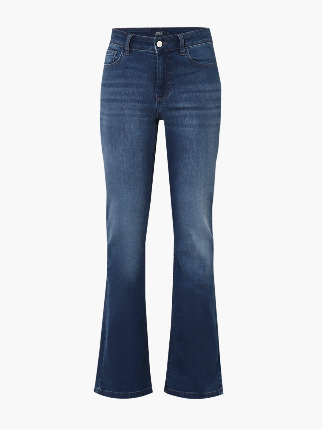 Blue Mid Rise Flared Jeans