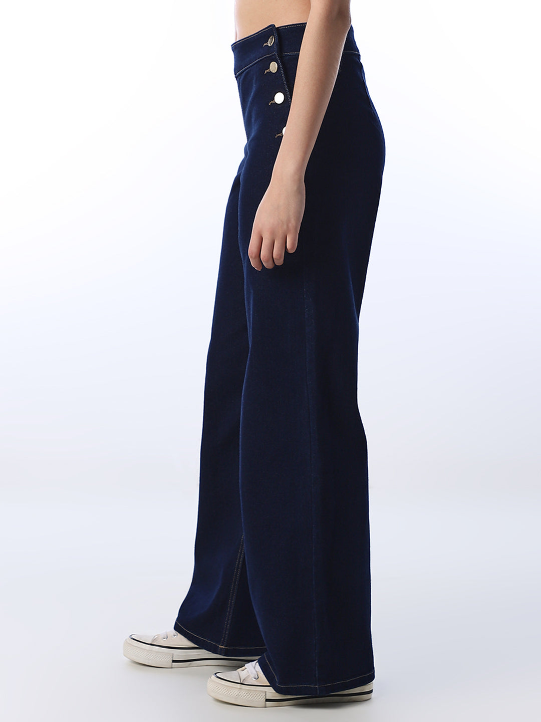 High Waist Wide Leg Sailor Jeans
