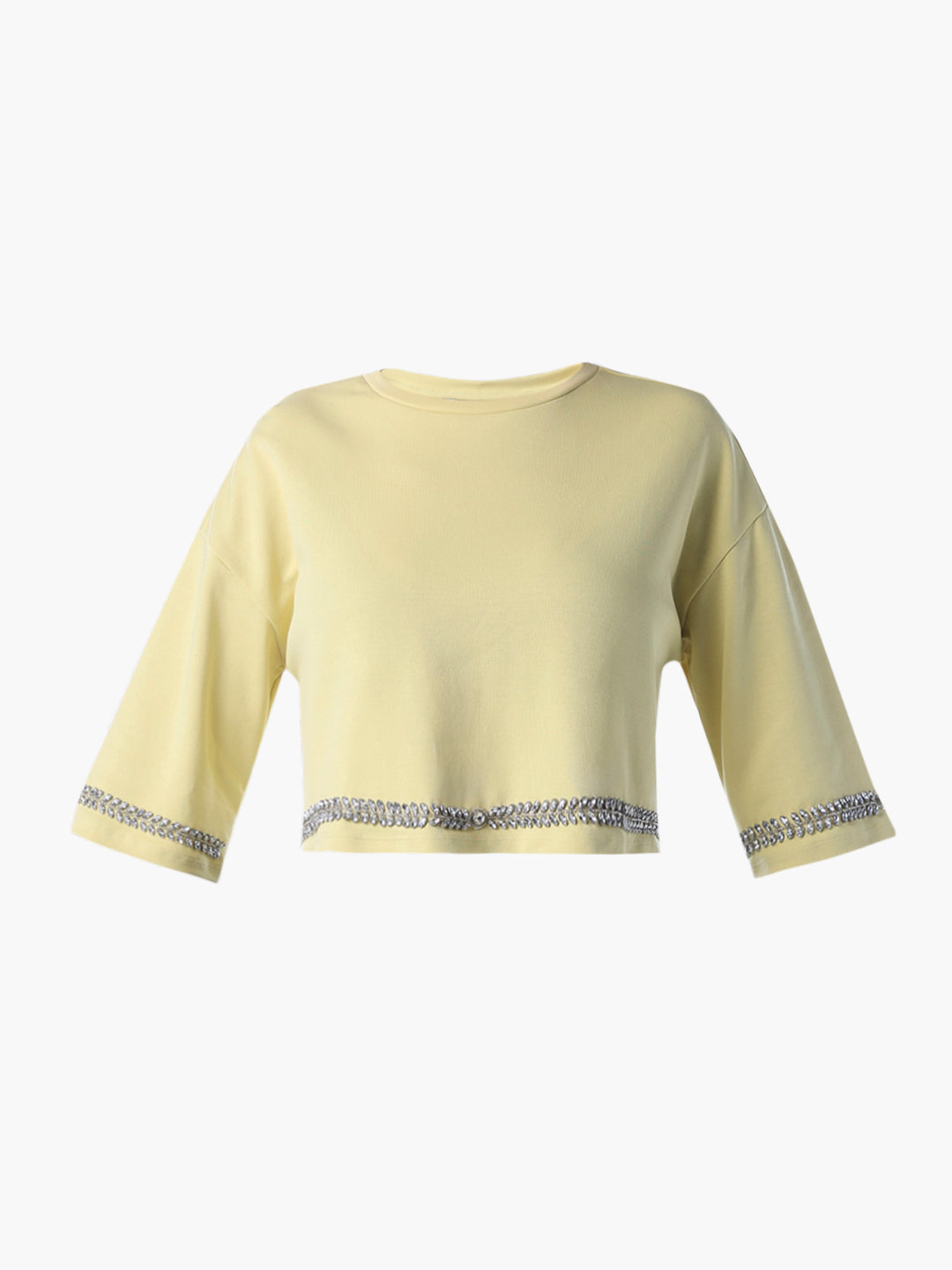 STUDIO Embellished Cropped T-shirt