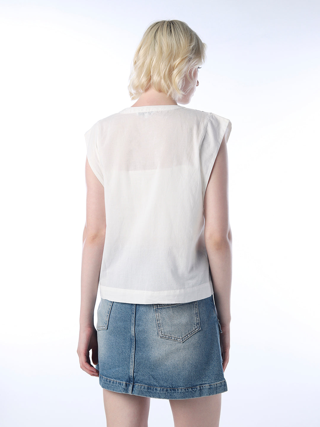 Pin-Tucked Cotton Top