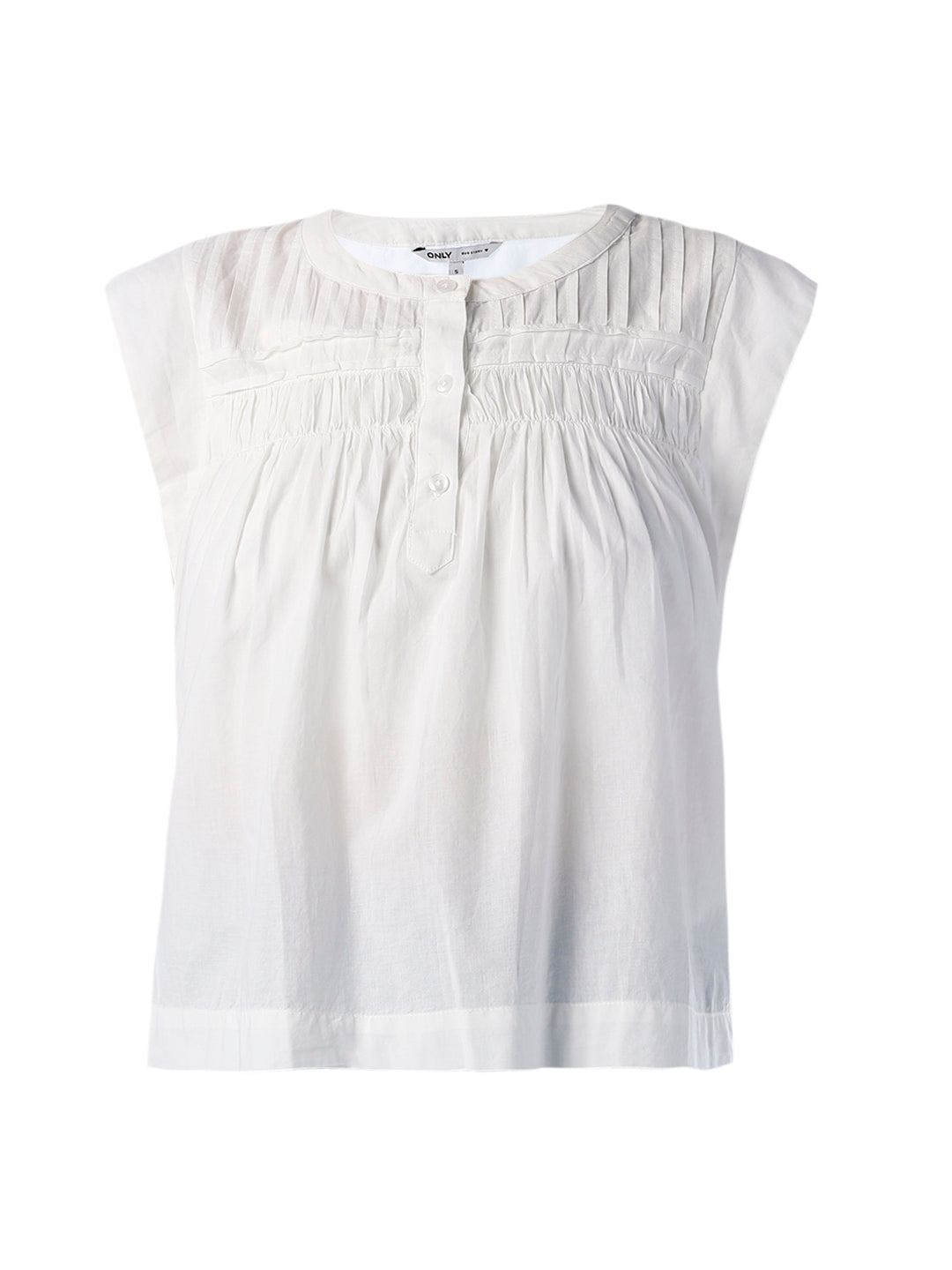 Pin-Tucked Cotton Top