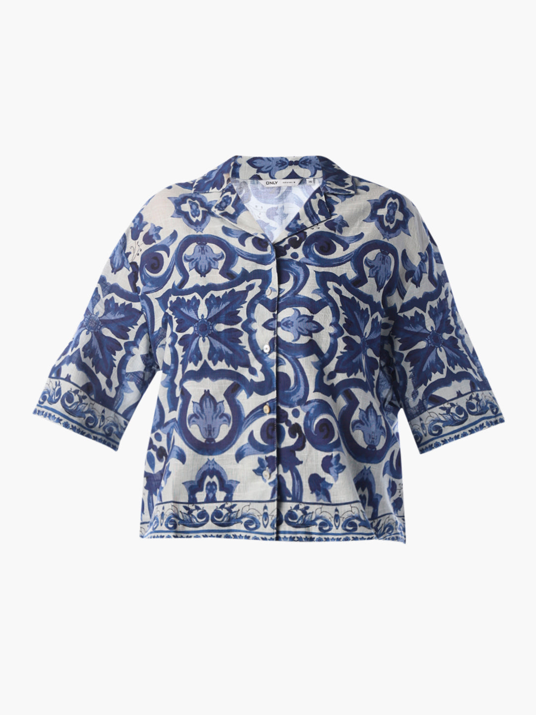 Printed Cotton Shirt - Blue
