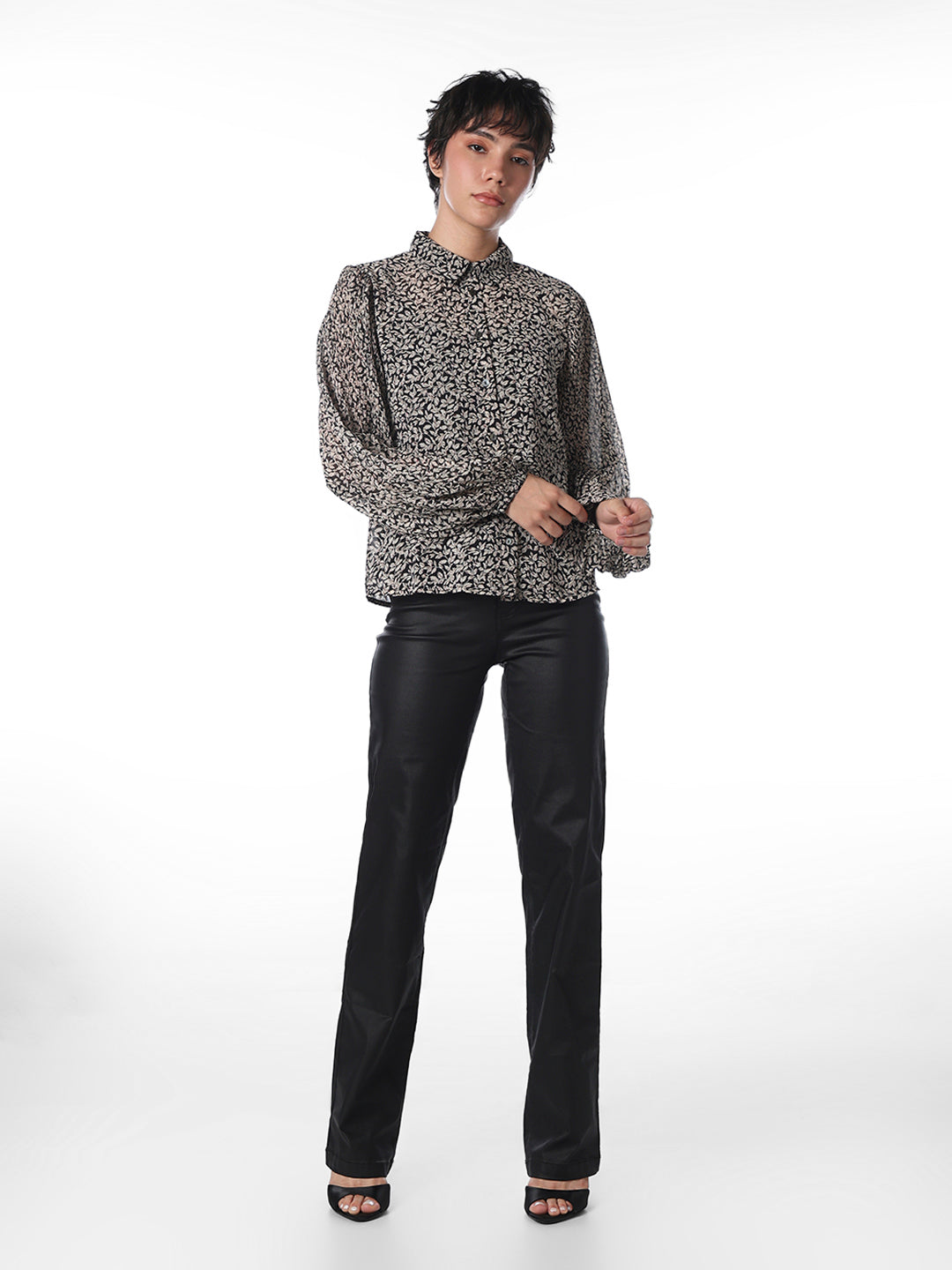 Plisse Printed Shirt