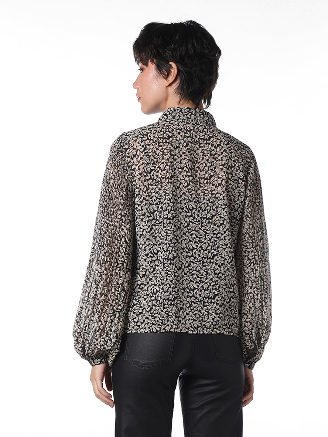 Plisse Printed Shirt