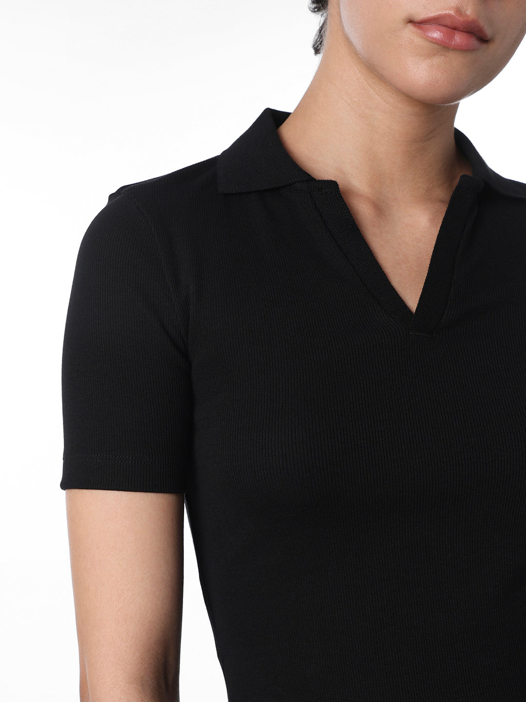 Black Cropped Polo