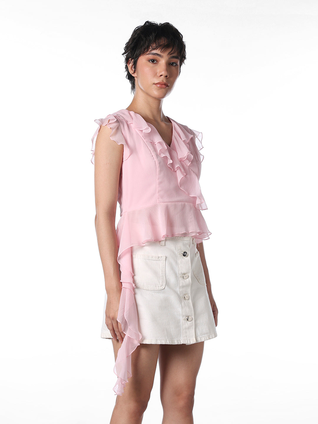 Frill Detail Top - Pink