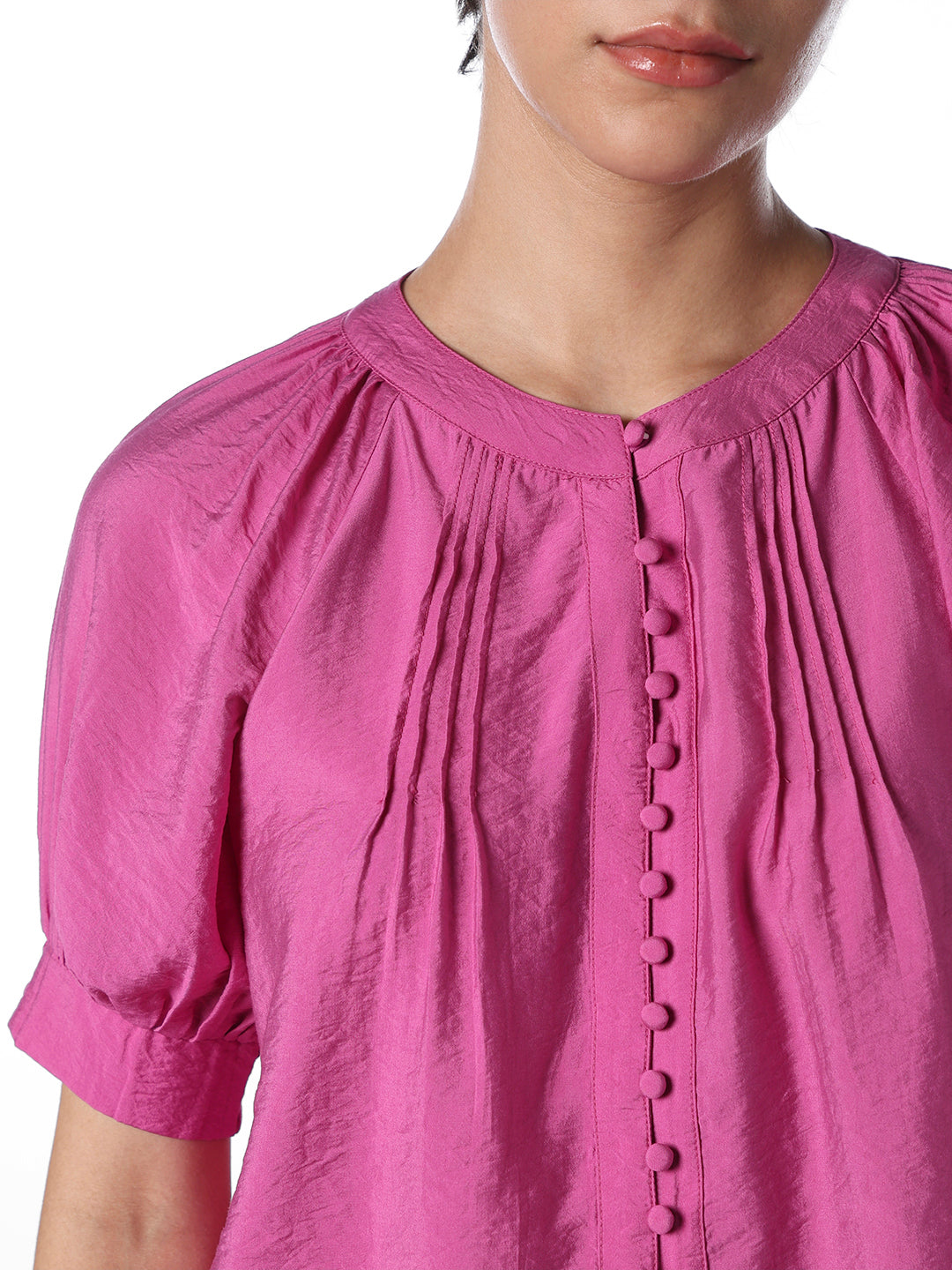 Purple Puff Sleeves Top