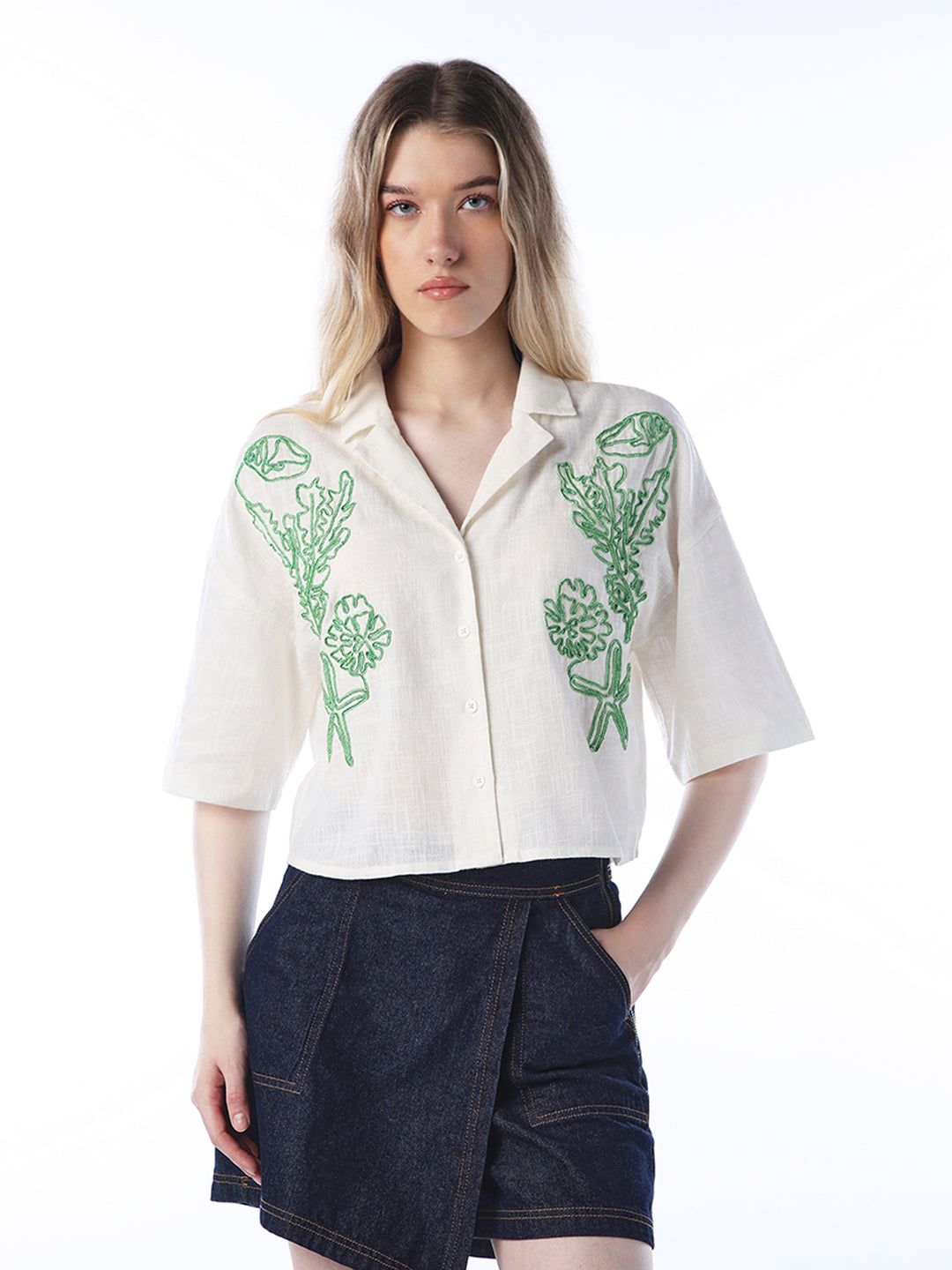 Embroidered Cotton Shirt