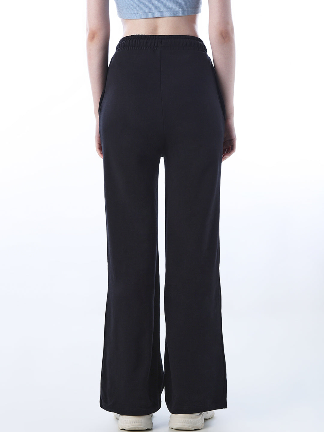 Flared Cotton Sweatpants - Black