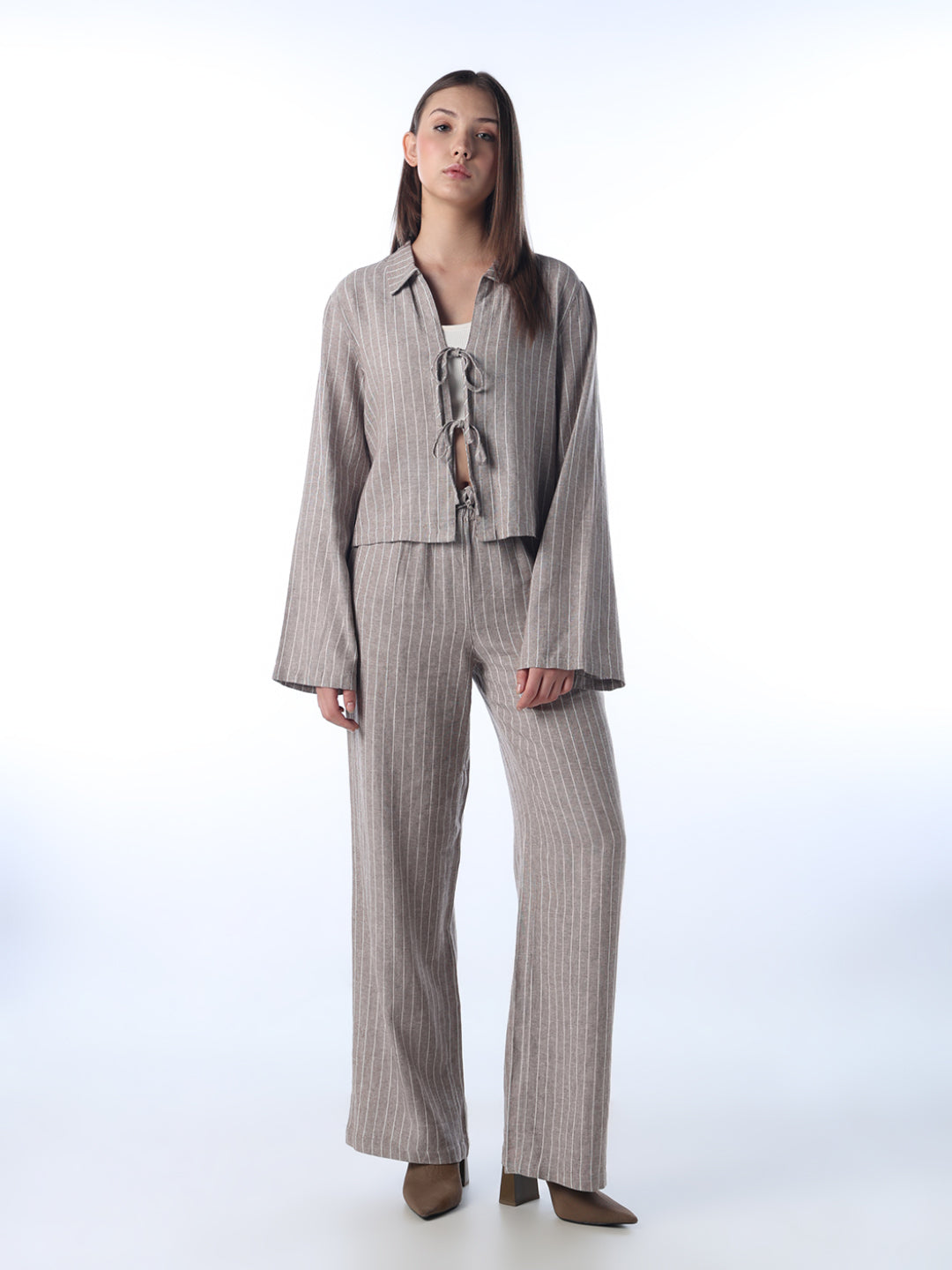 Linen Blend Striped Shirt