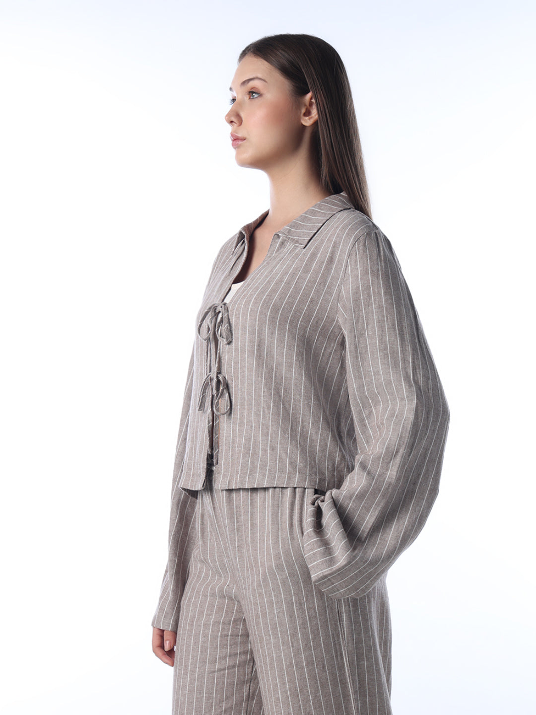 Linen Blend Striped Shirt