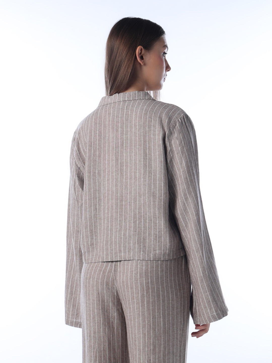 Linen Blend Striped Shirt