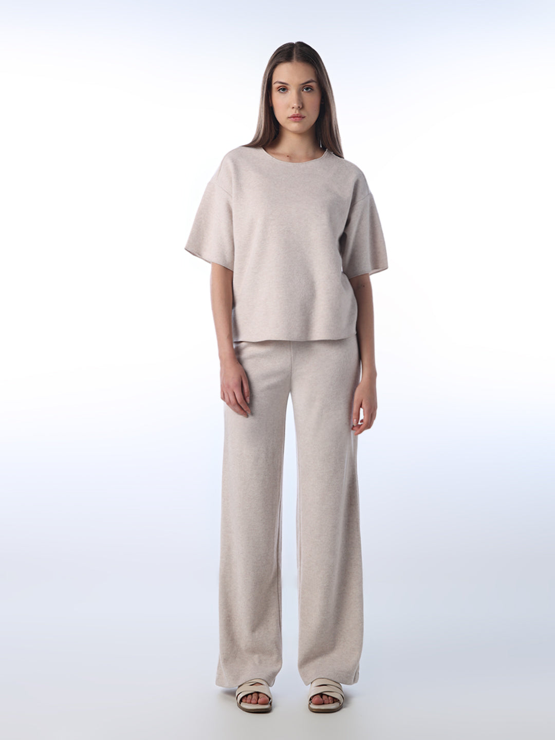 Beige Oversized Washed T-shirt