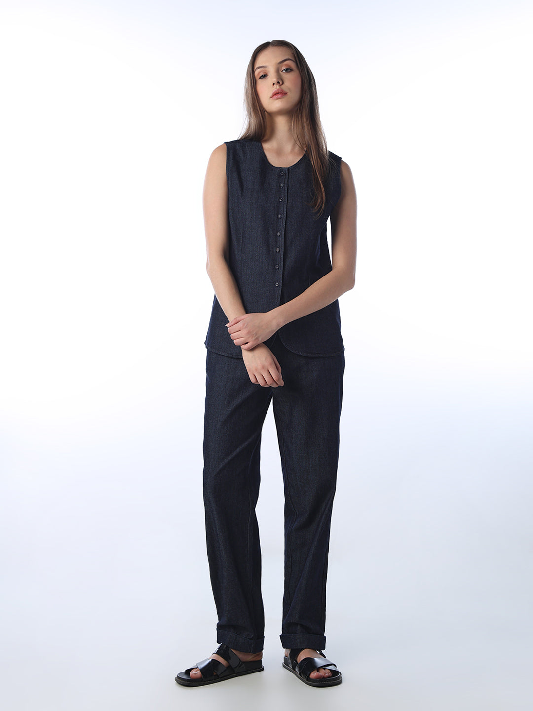 Denim Sleeveless Waistcoat