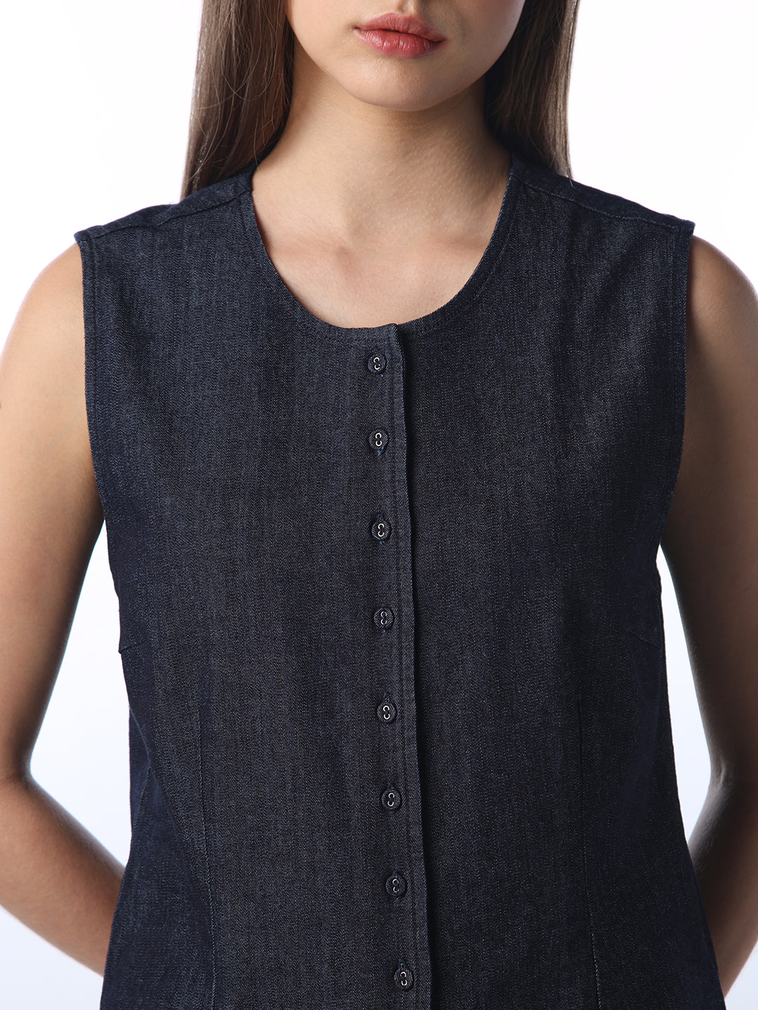 Denim Sleeveless Waistcoat