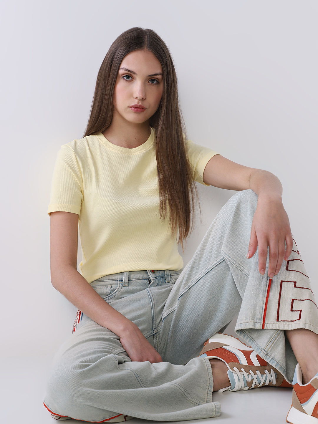 Slim Fit O-Neck T-shirt - Yellow