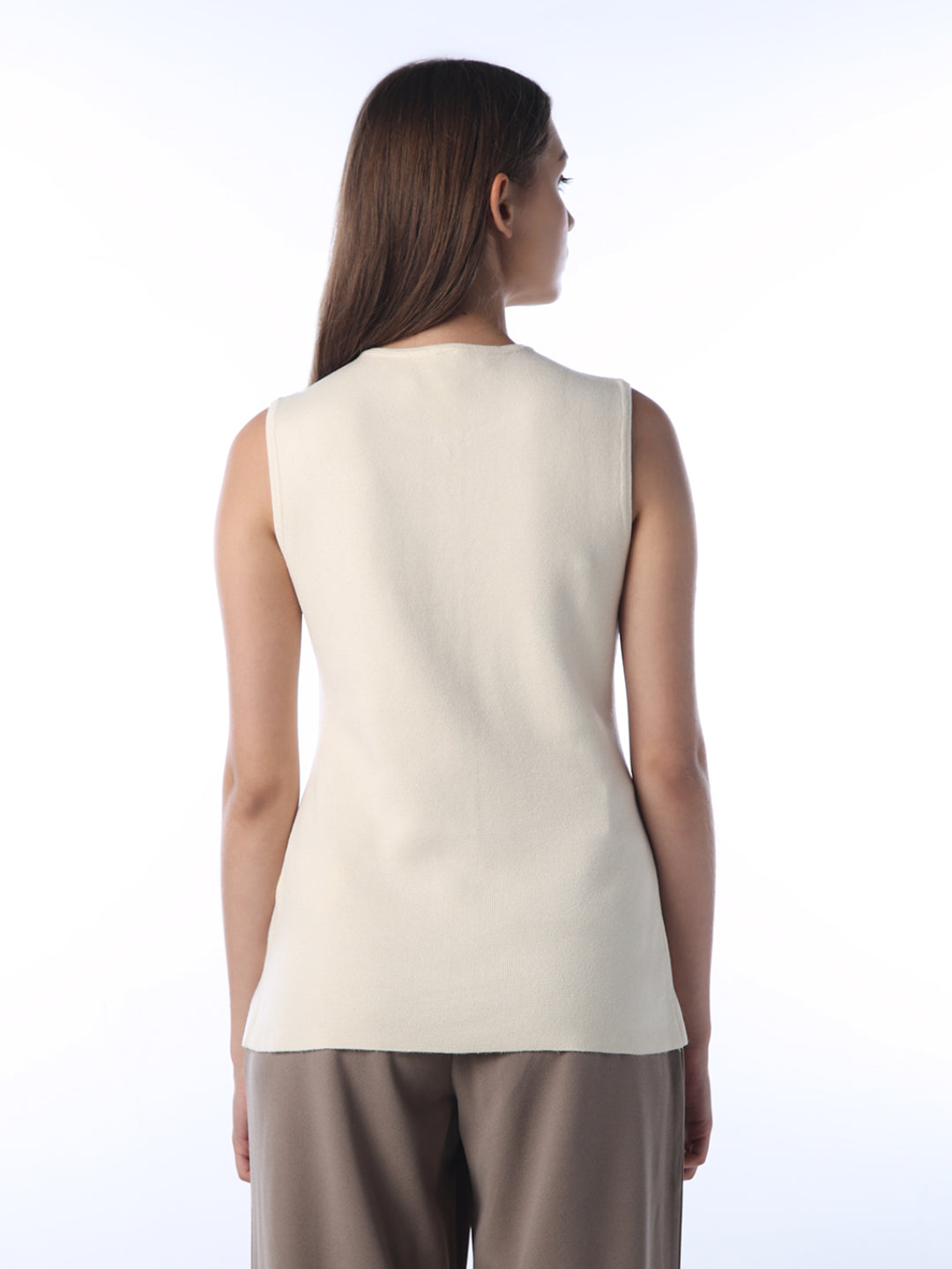 Cream Long Tailored Waistcoat