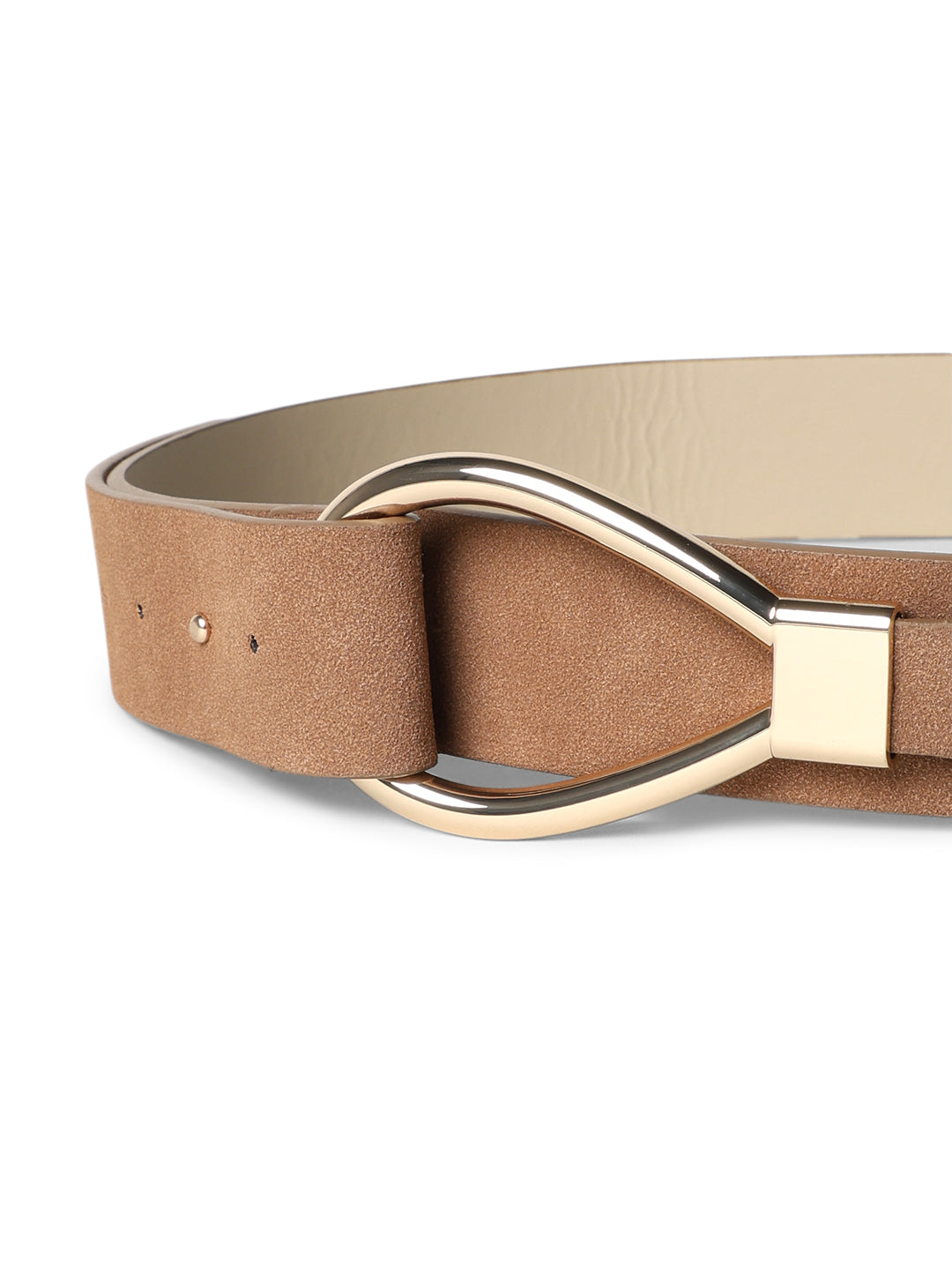 Faux Suede Waist Belt - Brown