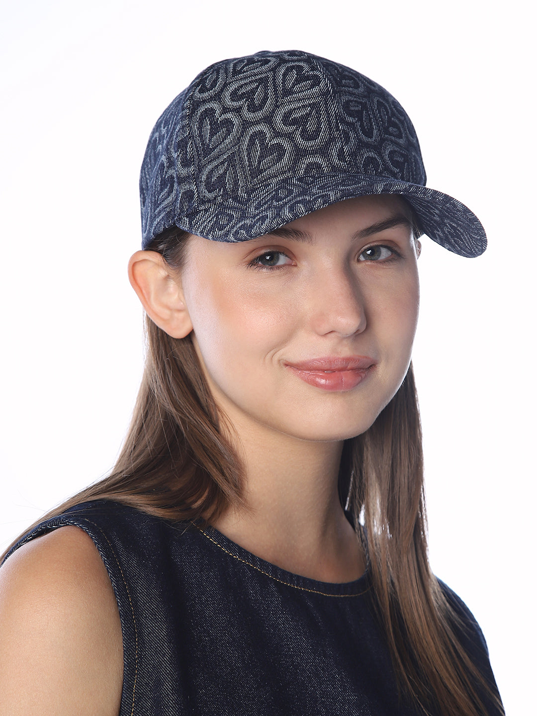Heart Pattern Denim Baseball Cap