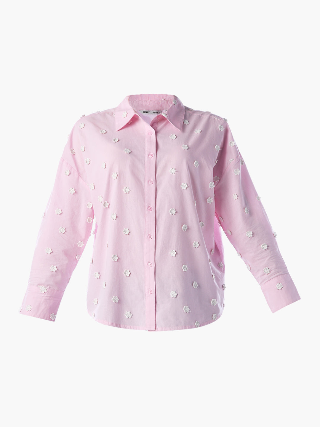 Floral Applique Cotton Shirt