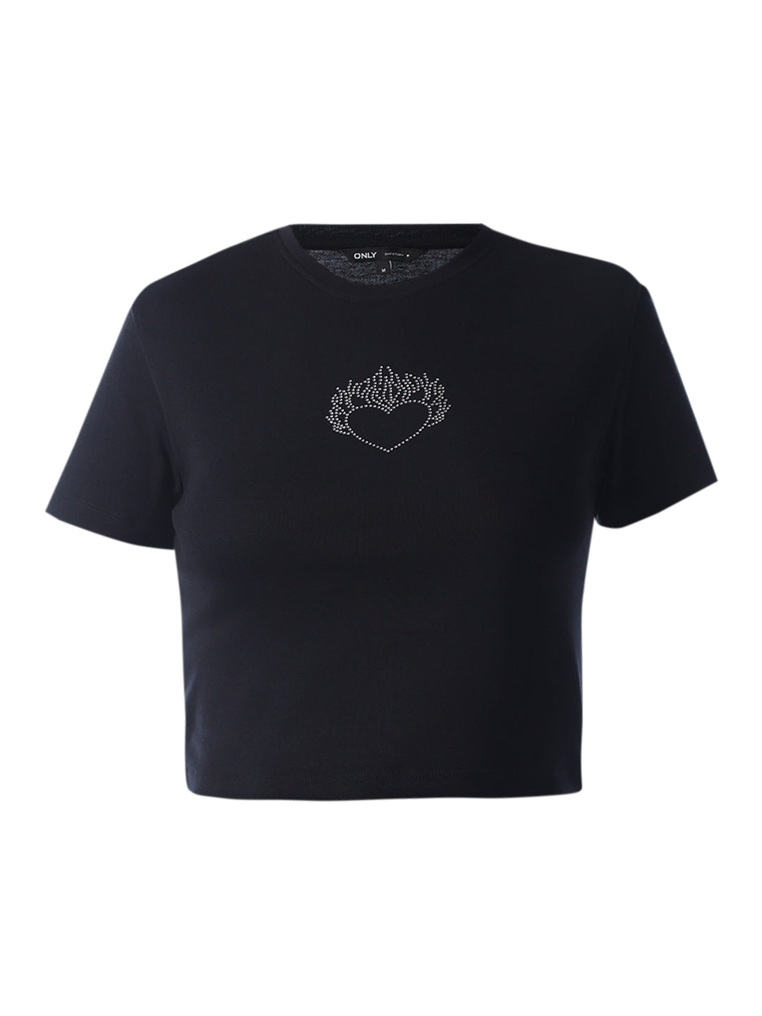 Cropped Fitted T-shirt - Black