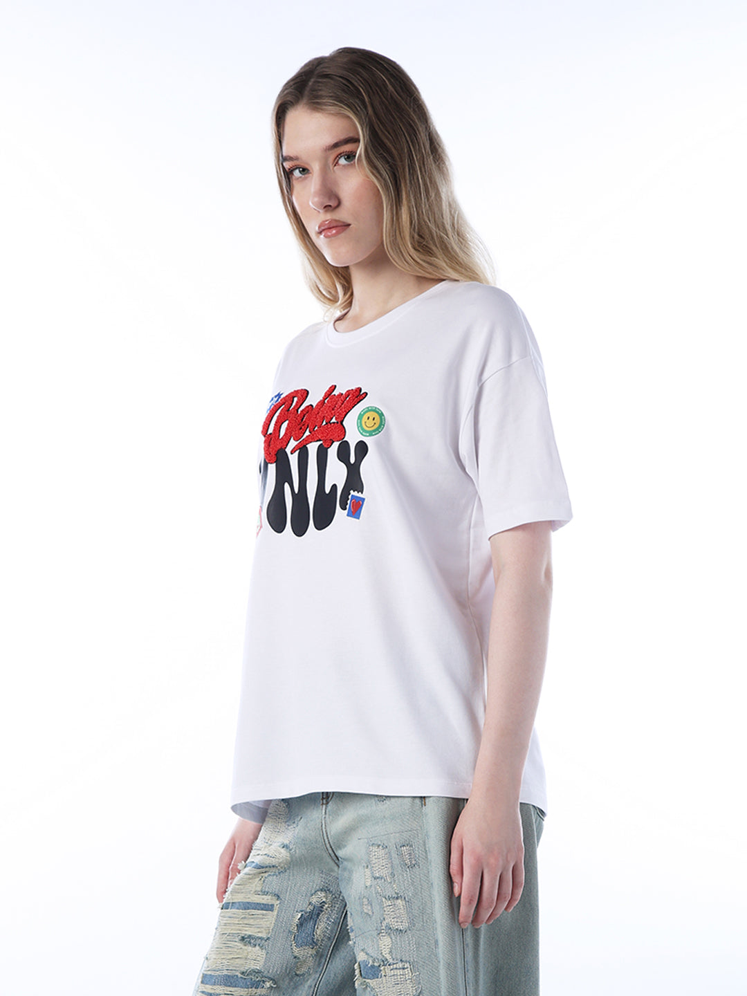 Applique Printed Cotton T-shirt