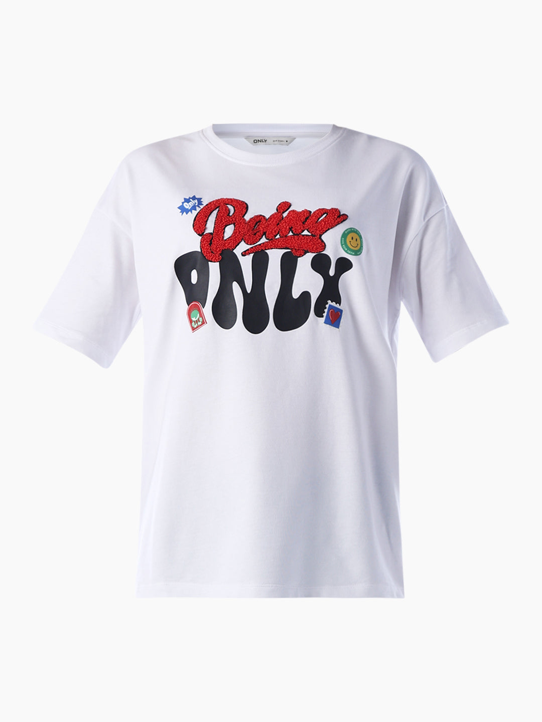 Applique Printed Cotton T-shirt