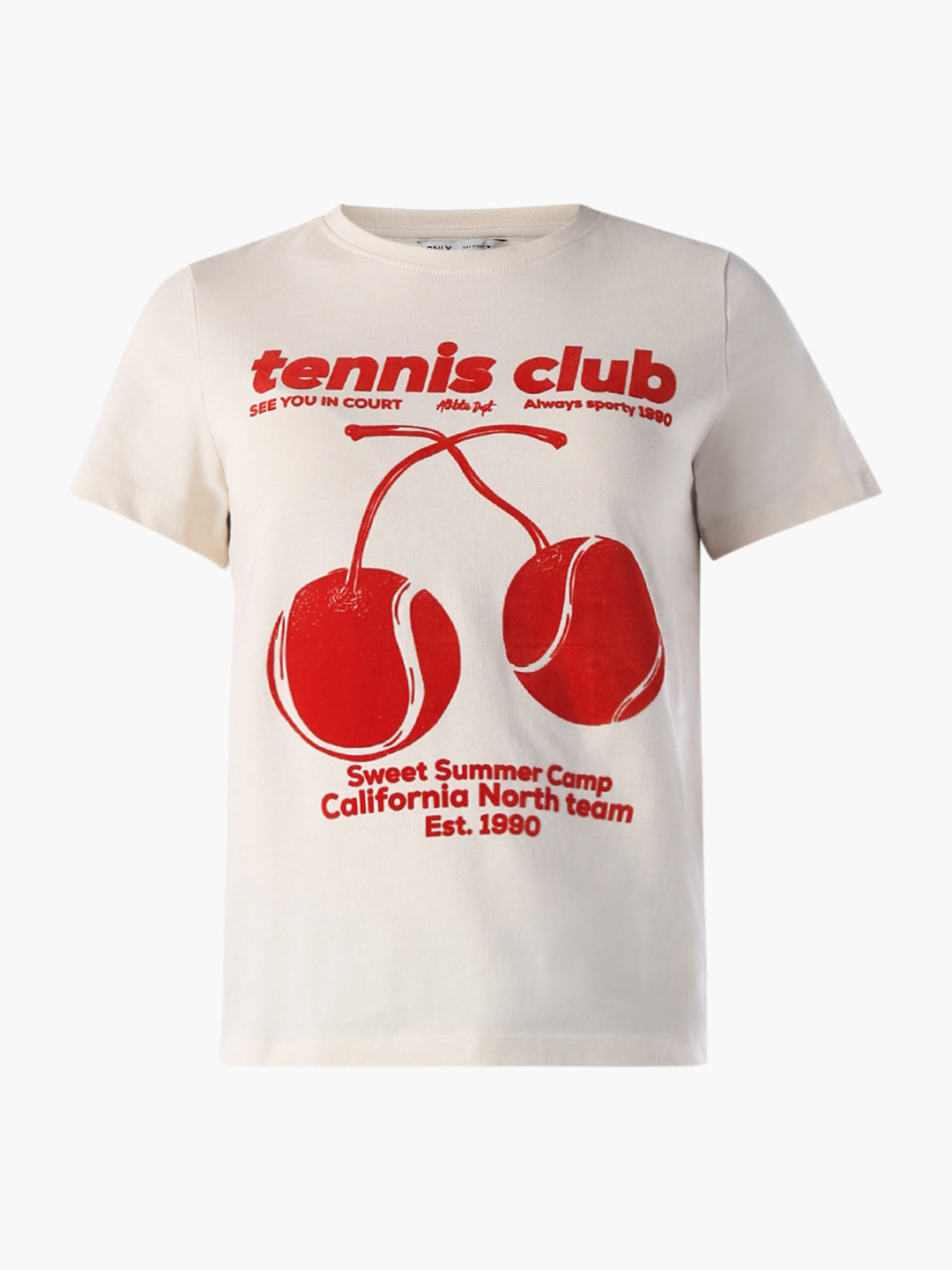 Printed Cotton T-shirt - Beige