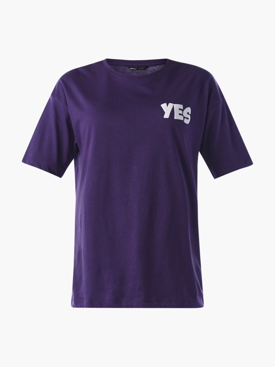 Printed Back Cotton T-shirt - Purple