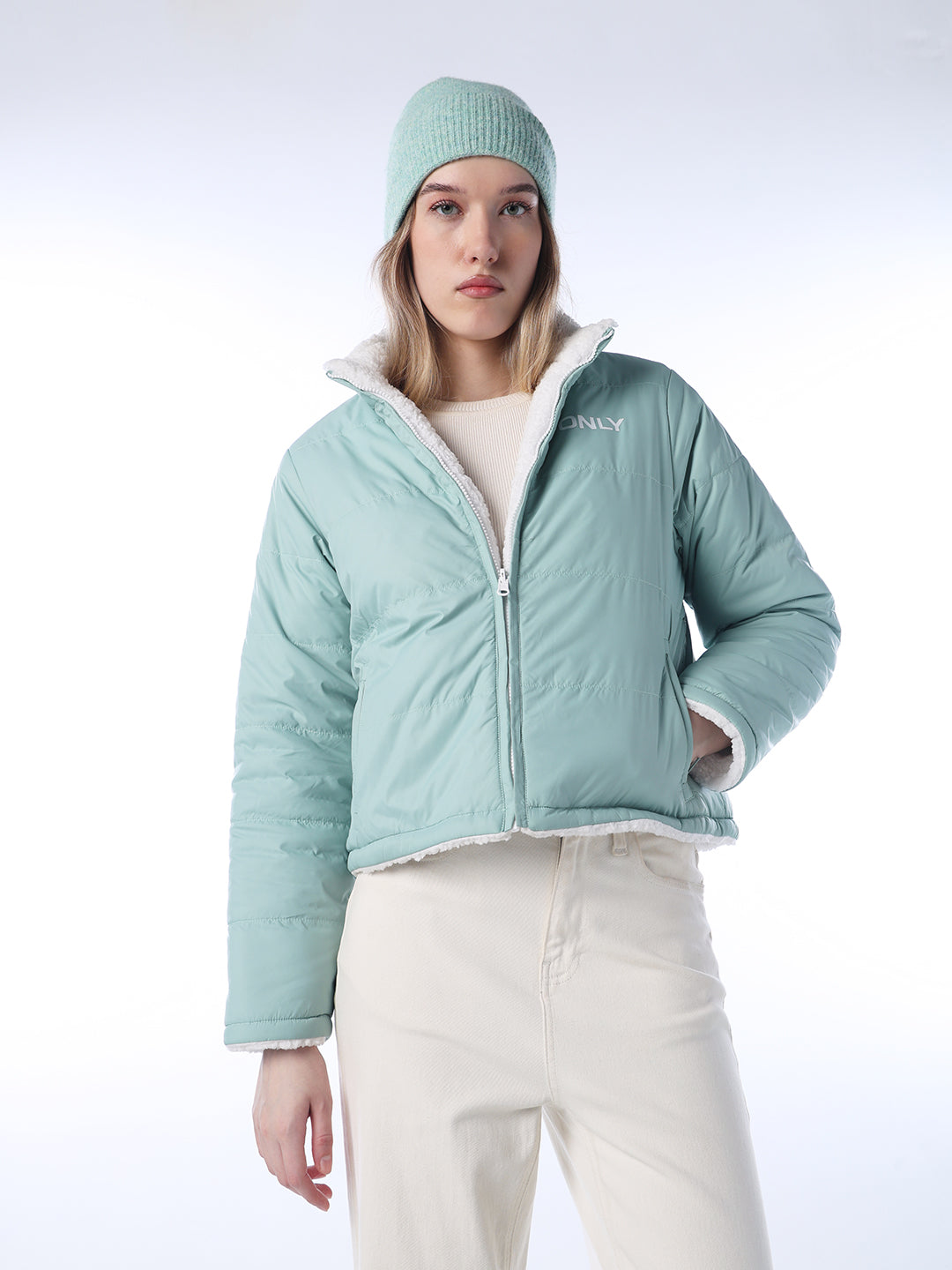 Reversible Faux Fur Jacket - Forest Green