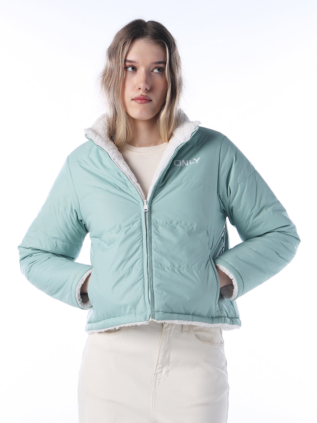 Reversible Faux Fur Jacket - Forest Green