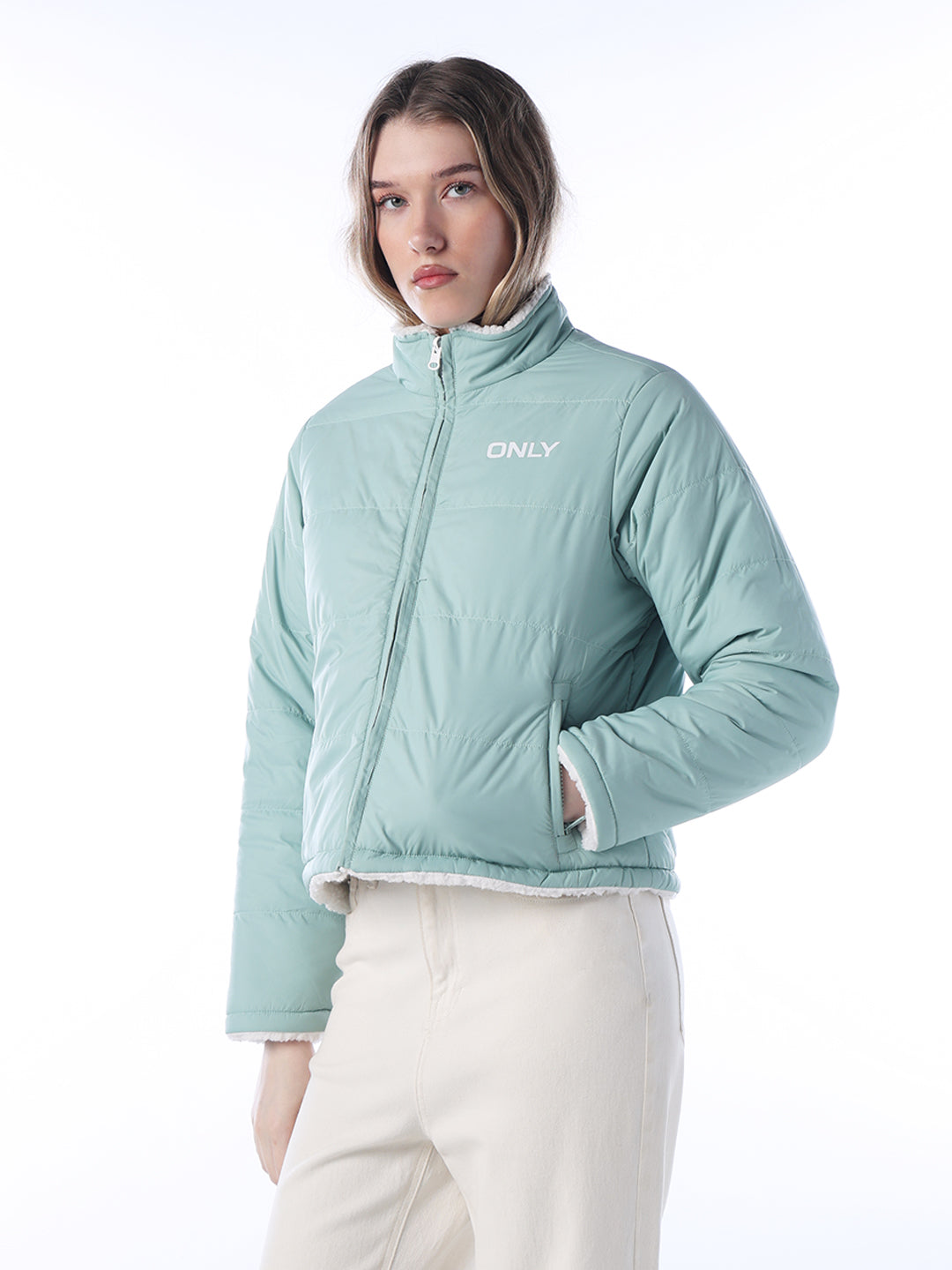 Reversible Faux Fur Jacket - Forest Green