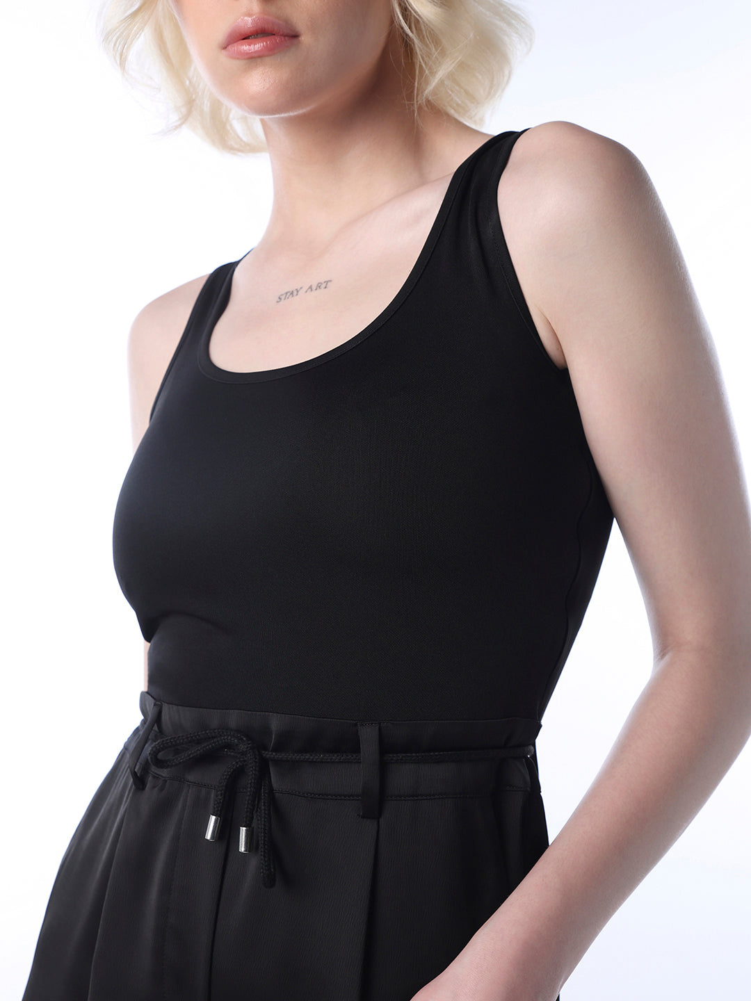 Black Scoop Neck Jumpsuit