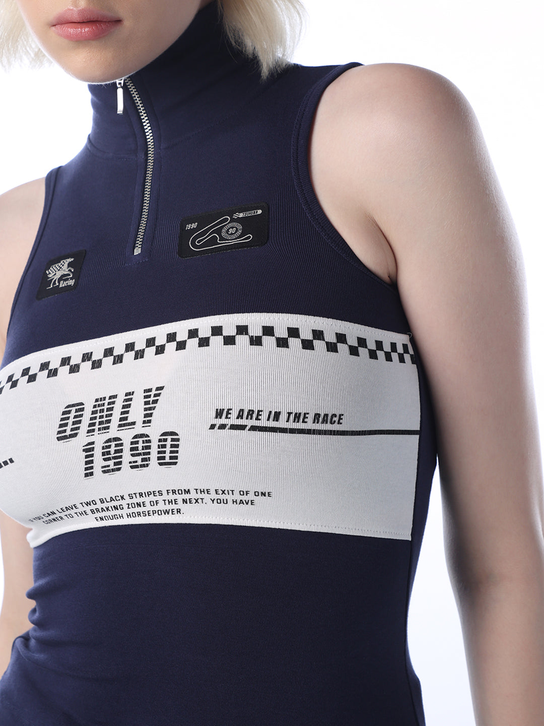 Zip-Up Cropped Tank Top