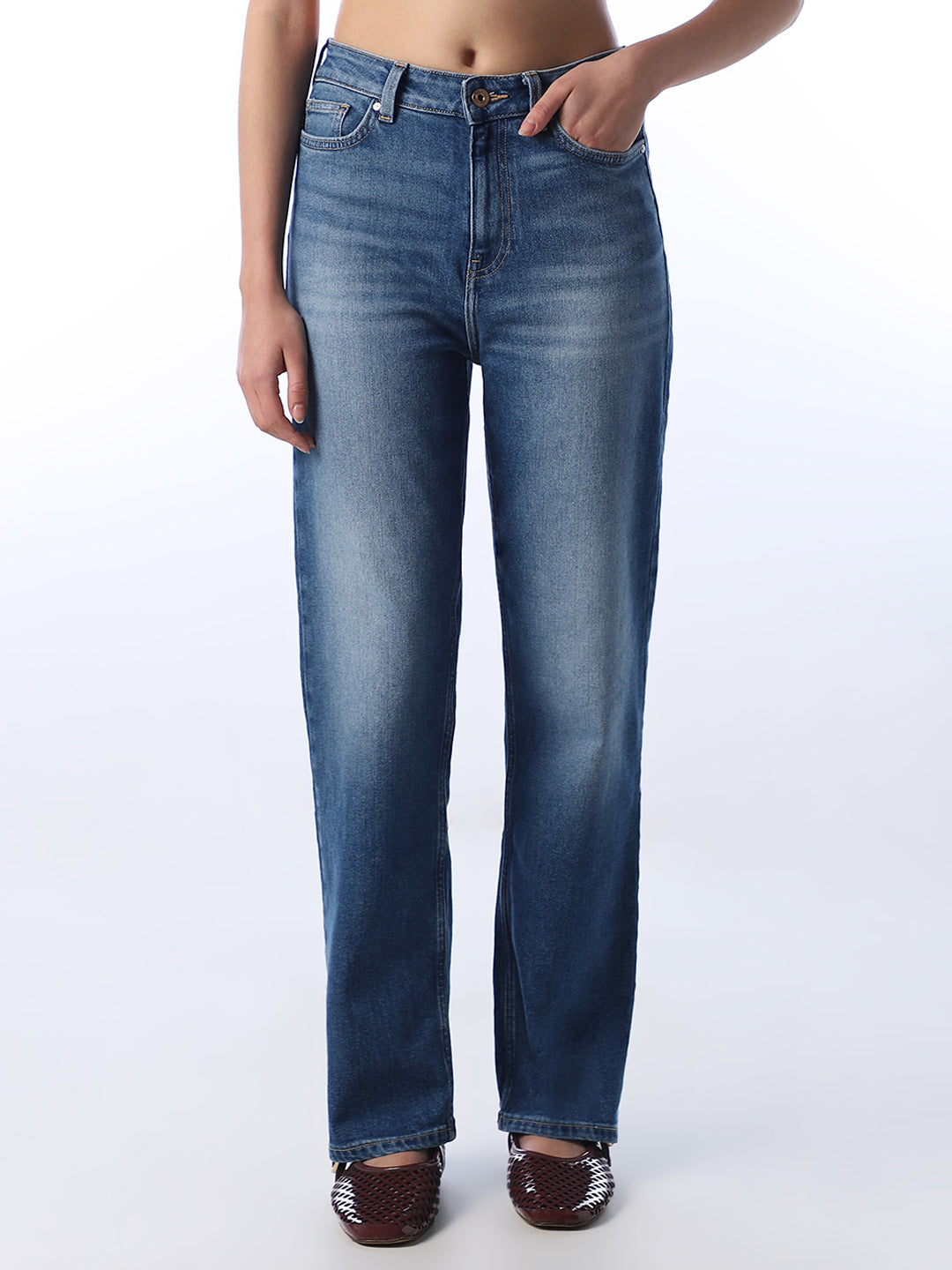 High Rise Troy Straight Fit Jeans