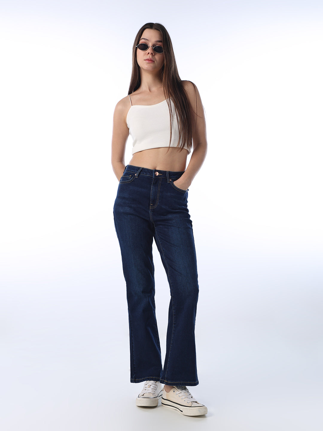 High Rise Paola Flared Jeans - Dark Blue