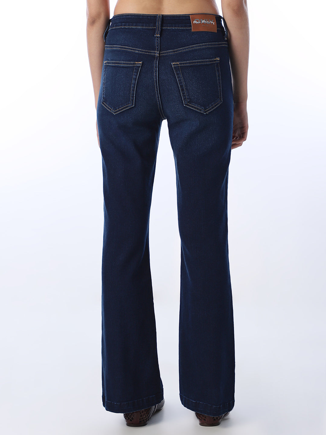 High Rise Flora Flared Jeans - Dark Blue