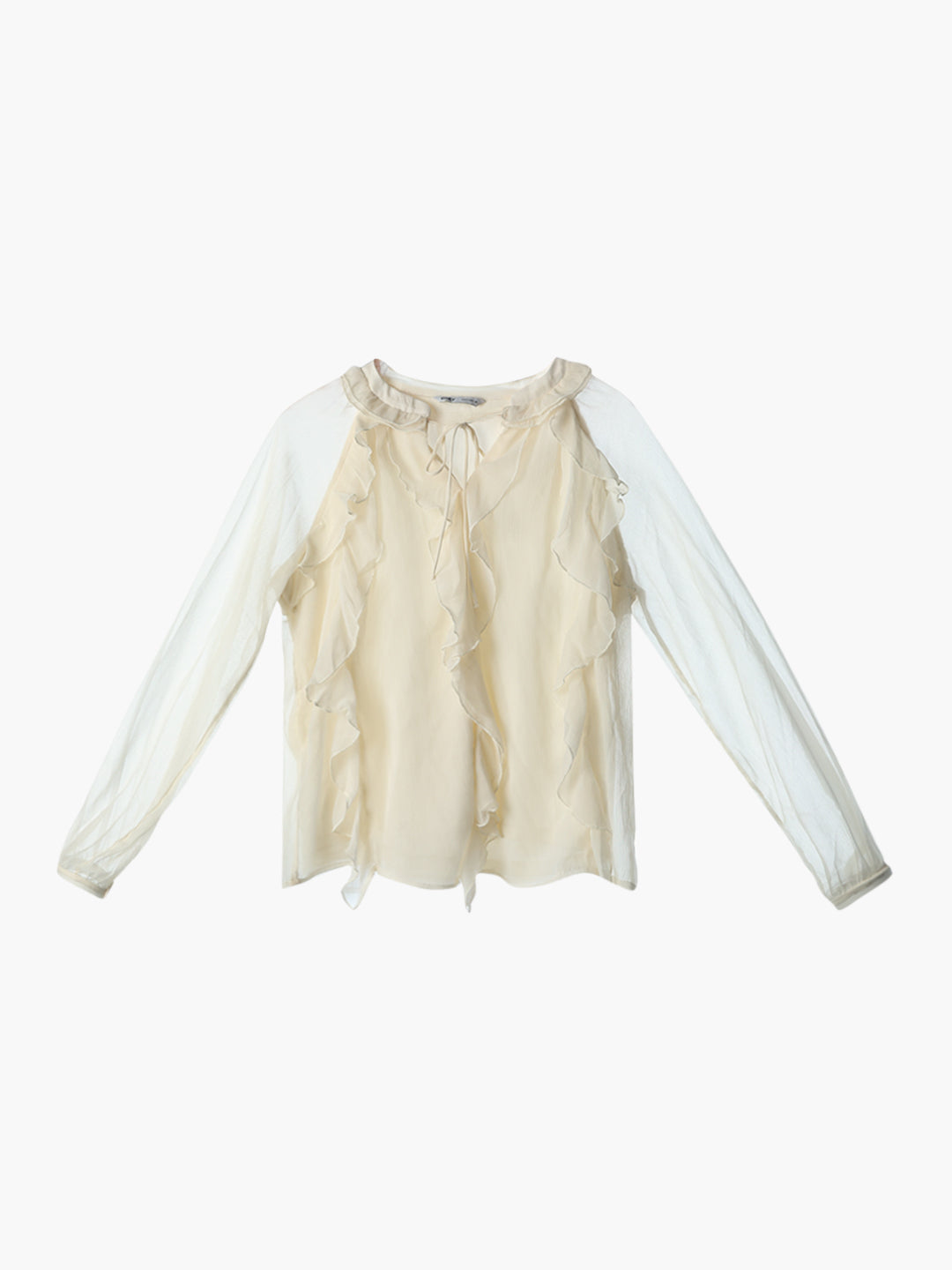 Frill Trim Chiffon Top