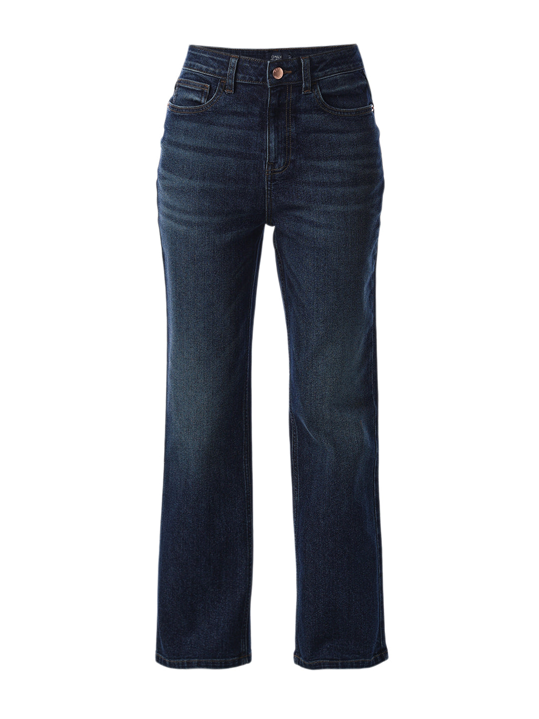 High Rise Straight Fit Jeans - Dark Blue