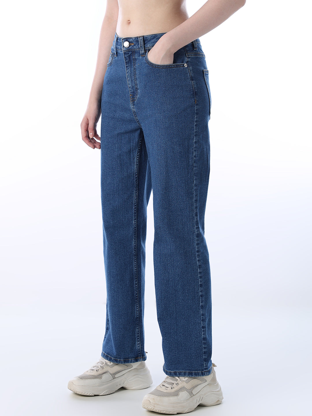 High Rise Troy Straight Fit Jeans